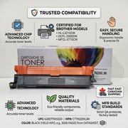 Trust and authority infographic matrix with the CTTN229XLBK black toner and simple factual icon-cues.