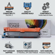 Trust infographic with the TN229XLC product and icons for built quality, shipping speed, and compatibility.