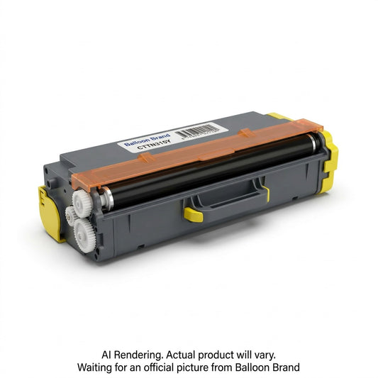 A pure, high-resolution hero shot of the exact Balloon Brand CTTN315Y toner from image_0.png, centered against a pure white background with realistic shadows and a clear product label. No packaging or text overlays.