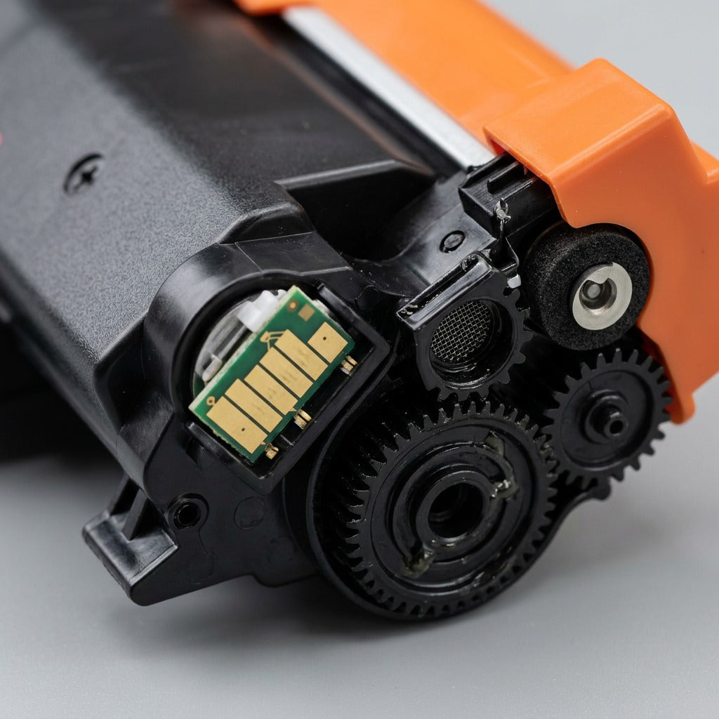A macro close-up shot focused on the TN770 toner's essential component and interface detail.