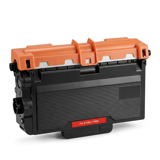 A crisp, high-resolution hero shot of the CTTN880 compatible Brother TN880 toner cartridge against a pure white background.