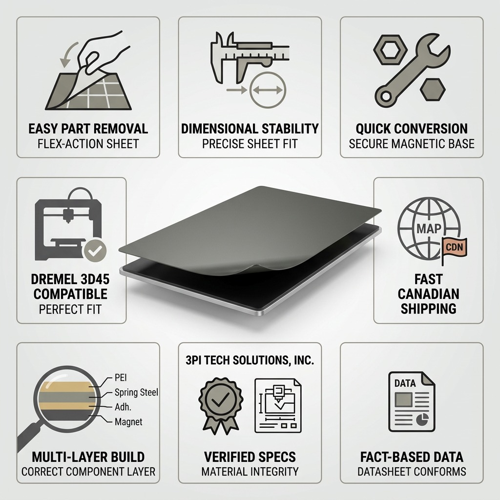 PDP matrix infographic for 3PI Tech Solutions, Inc conversion kit with trust indicators and key features.