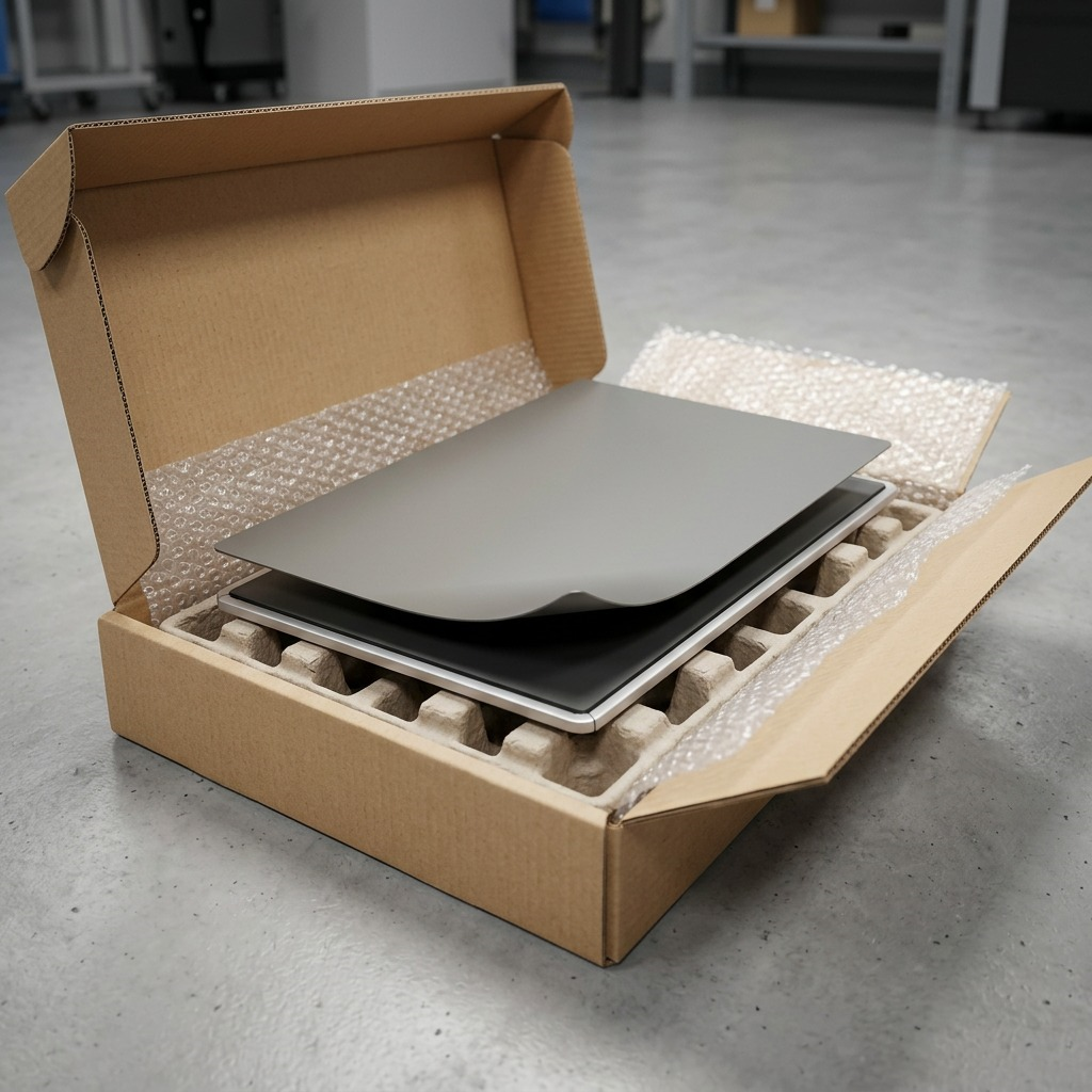 The 3D deformable plate kit is securely packed with protective materials inside a generic delivery box, ensuring safe transport.