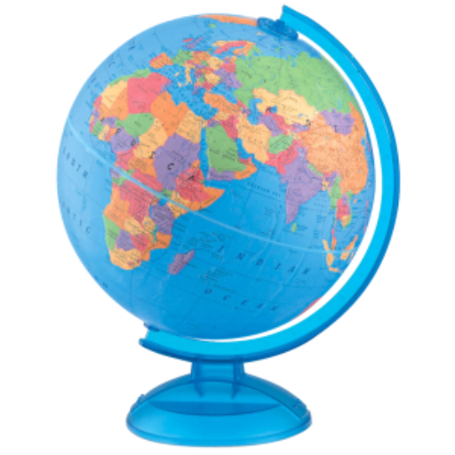 Globe terrestre Adventurer  de bureau, 12 po / 30 cm, océan bleu, anglais