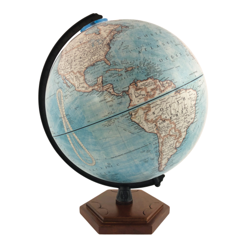 Globe terrestre Palermo  océan bleu, anglais