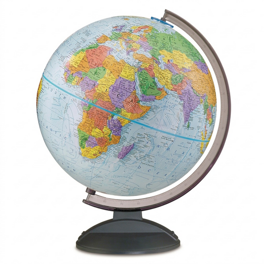 First Shopify main product photo of the Replogle Globes Globemaster-12"/30Cm Diameter Blue Ocean Desk Globe (English). Centered composition on a pure white background.<ctrl46>