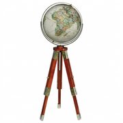 A high-resolution professional hero shot of the **Replogle Globes National Geographic Eaton III Globe** (MPN: 24813) on its cherry-finished tripod stand, centered on a pure white background.