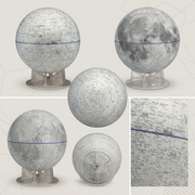 Matrix view of the Replogle Moon Globe (38245) showing front, back, top, and bottom views on modern clear stands.