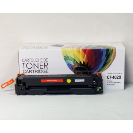 Toner compatible Balloon Brand pour HP CF402X — jaune, haute capacité, rendement 2 300 pages