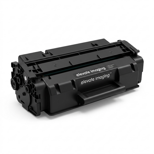 Pure high-resolution hero shot of an Elevate Imaging Canon 057 compatible toner cartridge on a seamless white background.
