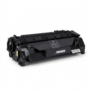 A high-resolution hero shot of the black Elevate Imaging CF280A toner cartridge isolated on white.
