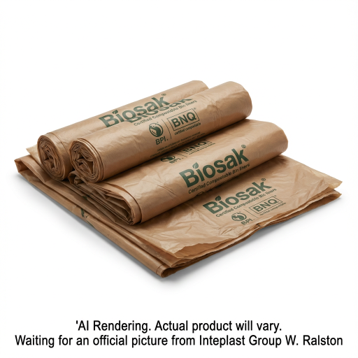 Sacs compostables — 16,5 x 16,5 po, réguliers, brun, 100 sacs