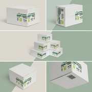 A PDP visual matrix displaying five identical white labeled EP2022RB boxes from various angles on a geometric background.