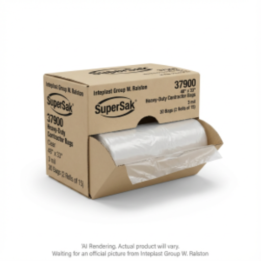 Sacs à déchets robustes pour entrepreneur — 33 x 48 po, robustes, transparent, 15 sacs
