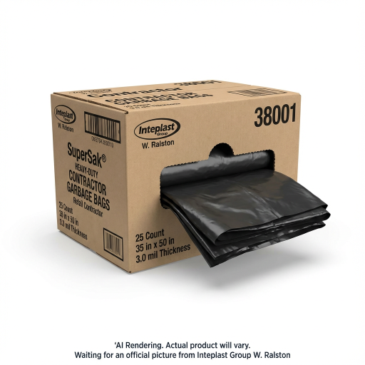Sacs à déchets robustes pour entrepreneur — 35 x 50 po, robustes, noir, 25 sacs