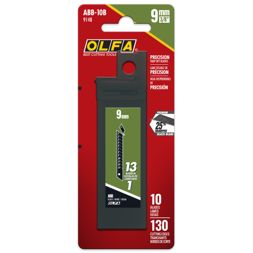 Lames segmentées OLFA ABB-10B — 9 mm, 10 unités
