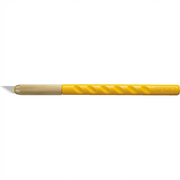 A high-resolution, centered view of the single yellow Olfa AK-1 art knife on white.