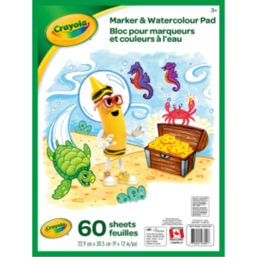 Bloc de papier Crayola pour marqueurs et aquarelle