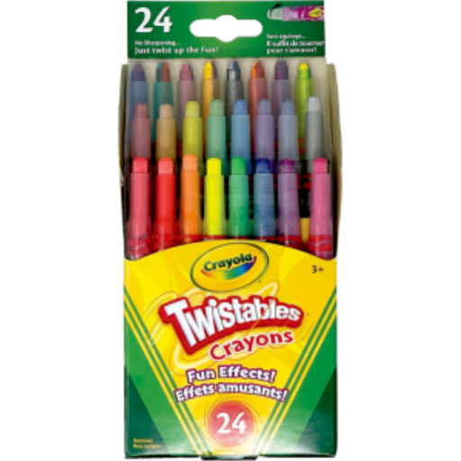 Mini crayons Twistables Crayola — 24 couleurs, effets amusants