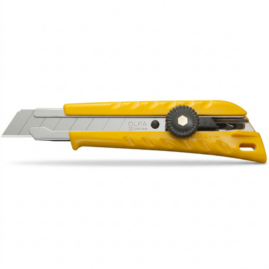 High-resolution hero shot of the Olfa L-1 utility knife on a pure white background.