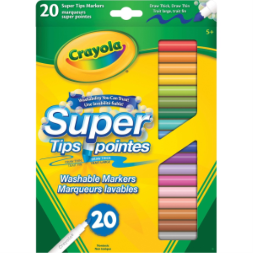 Marqueurs lavables Super Tips Crayola — 20 couleurs