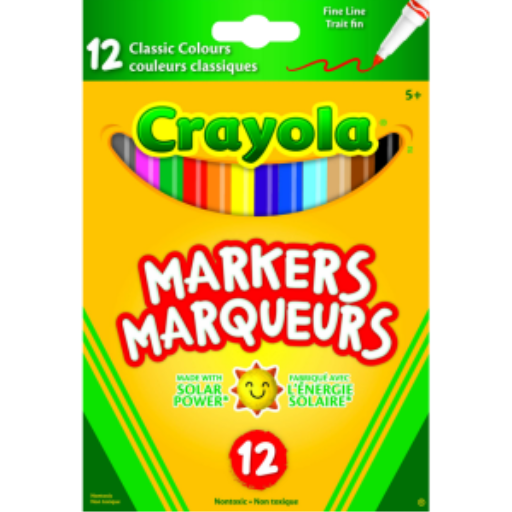 Marqueurs à pointe fine Crayola — 12 couleurs