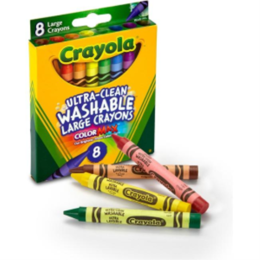 Grands crayons lavables Ultra-Clean Crayola — 8 couleurs
