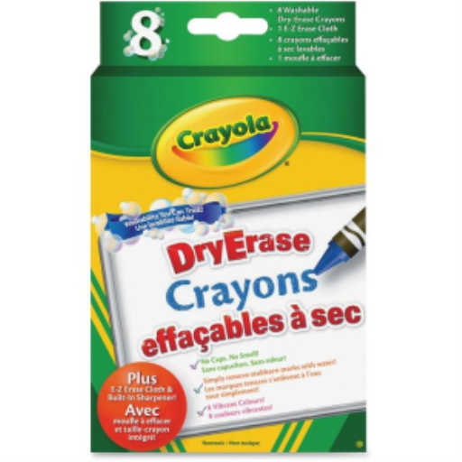 Crayons de cire effaçables à sec Crayola — 8 couleurs