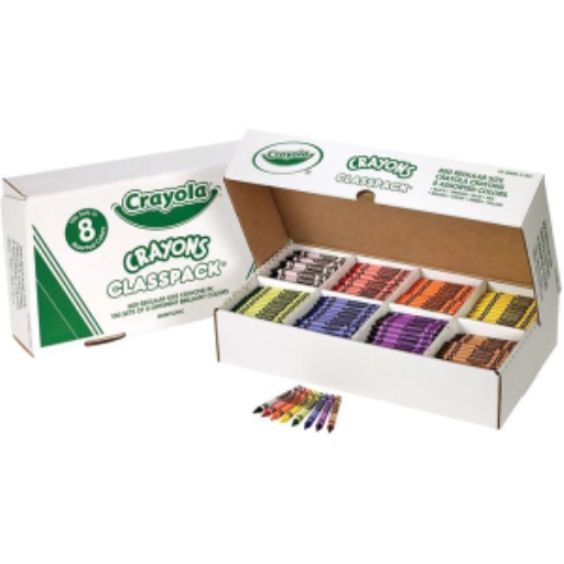 Crayons Crayola réguliers — 800 crayons, 8 couleurs