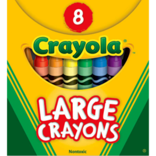 Grands crayons de cire Crayola — 8 couleurs