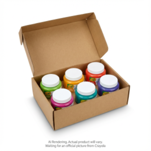 Pots de peinture lavable Crayola — 6 pots, couleurs vives, 59 ml