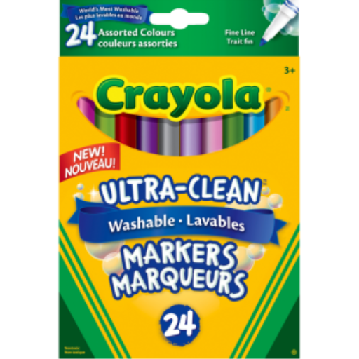 Marqueurs lavables à pointe fine Crayola — 24 couleurs
