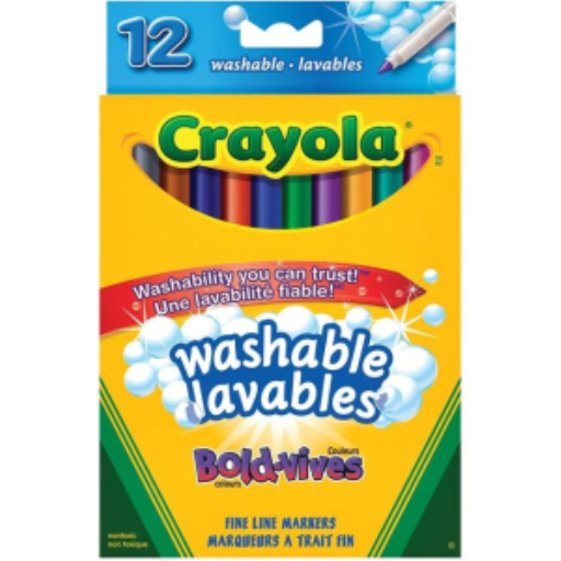 Marqueurs lavables à pointe fine Crayola — 12 couleurs
