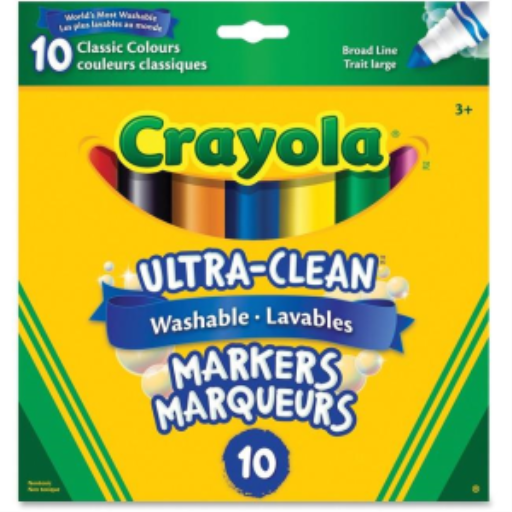 Marqueurs lavables Ultra-Clean Crayola — 10 couleurs