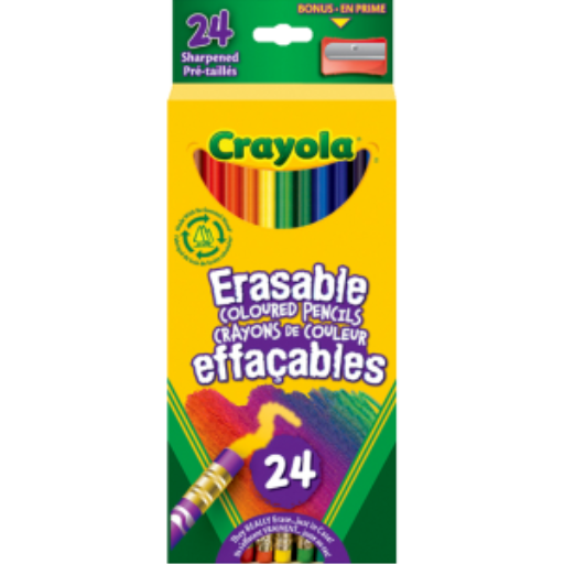 Crayons de couleur effaçables Crayola — 24 couleurs