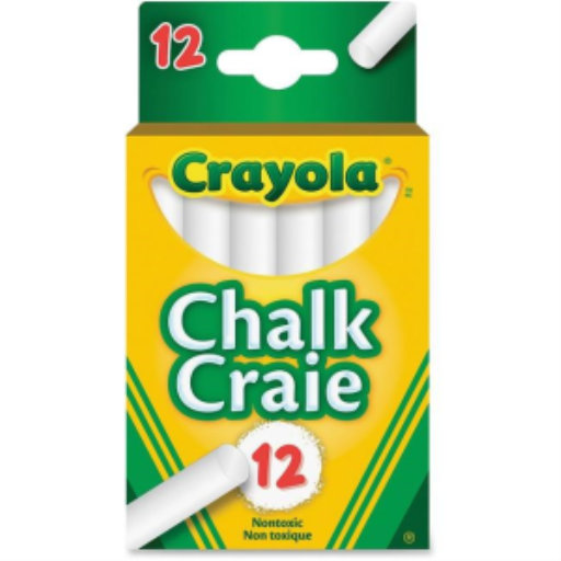 Craies sans poussière Crayola — 12 pièces, blanc