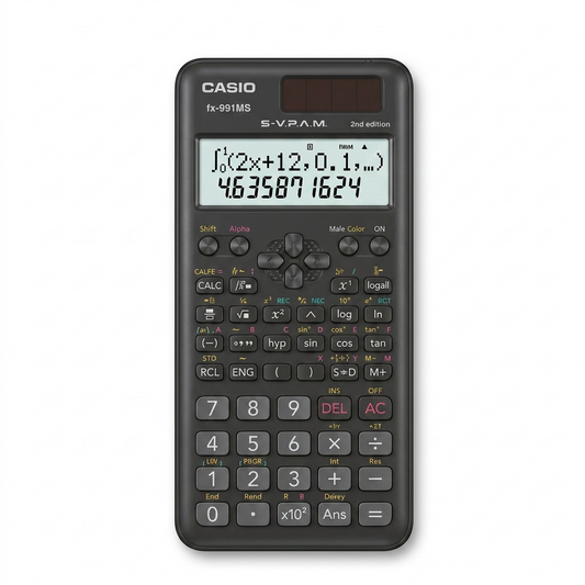 Casio FX-991MS PLUS 2nd Edition scientific calculator on a white background.