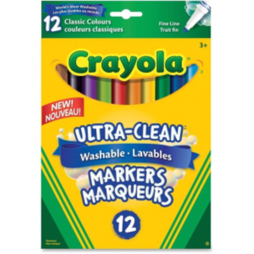 Marqueurs lavables à pointe fine Crayola — 12 couleurs