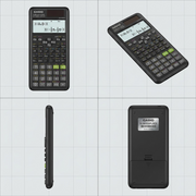 A grid showing the Casio FX-991ESPLSC2 scientific calculator from front, angled, side, and back views.