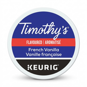 A single high-resolution Timothy's French Vanilla K-Cup pod on a clean white background.