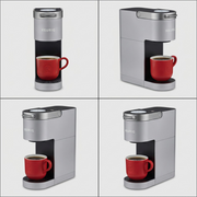 A clean product grid matrix showing the same Keurig Brewer model from four different angles.