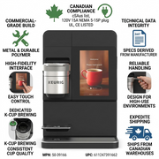 Infographic detailing the commercial features of the Keurig K4500 coffee maker for Canadian businesses.