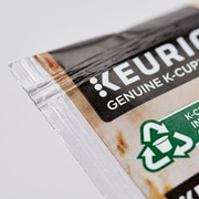 A macro photo details a 24-count bag, showing texture and precise, legible print.