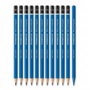 Staedtler Mars Lumograph drawing pencils (12-pack) on a pure white background in a clean hero shot.