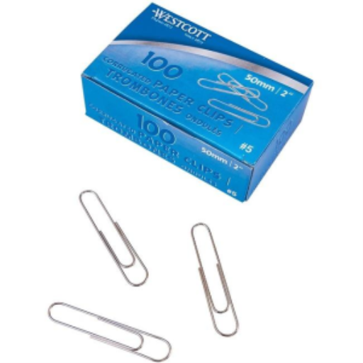 Pince-notes Westcott — 2 po / 50 mm, antidérapantes, boîte de 100 (90836)