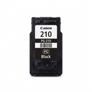 High-resolution 3D render of a single Canon PG-210 Black ink cartridge, as seen from the packaging.