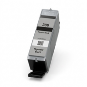 Pure high-resolution hero shot of a single Canon PGI-280XXL Pigment Black ink tank.