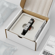 Canon CLI-281 BK, UPC 013803287851, is shown securely nestled in protective cardboard packaging.