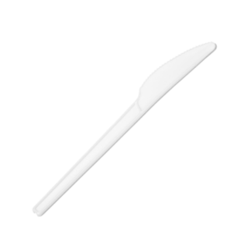 Couteaux compostables CPLA — blancs, paquet de 100
