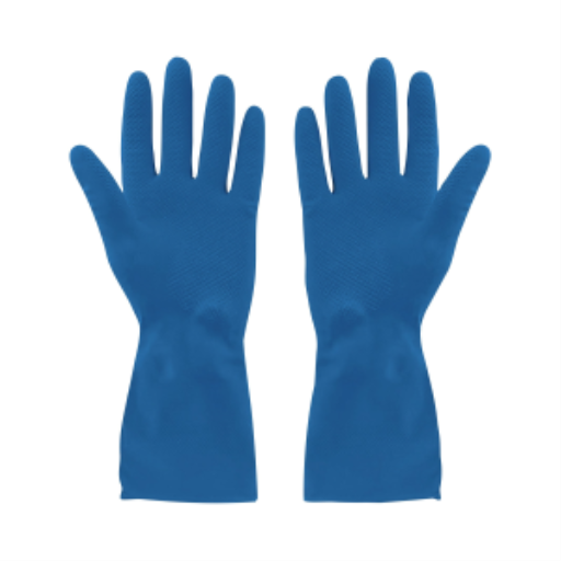 Gants de nettoyage en caoutchouc — bleu, petit, paquet de 12 paires